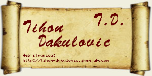 Tihon Dakulović vizit kartica